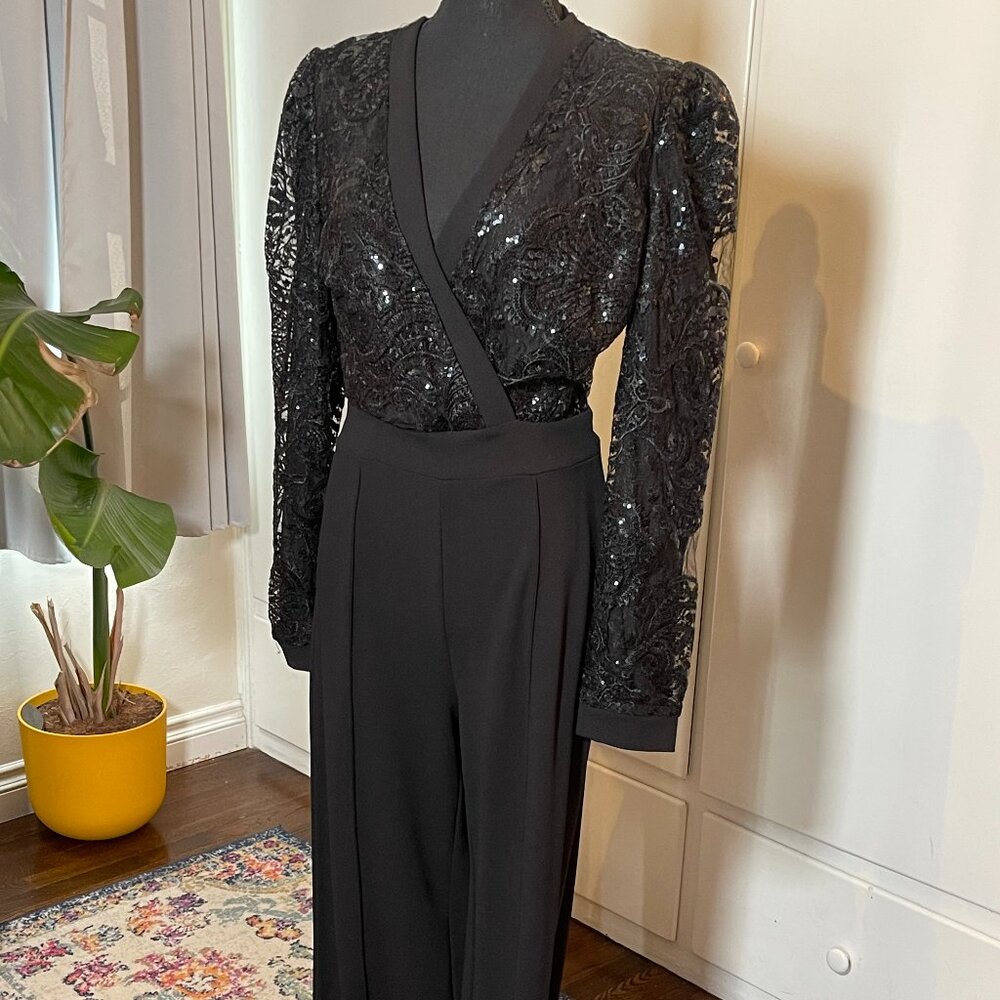 Black Formal Sequin Jumpsuit